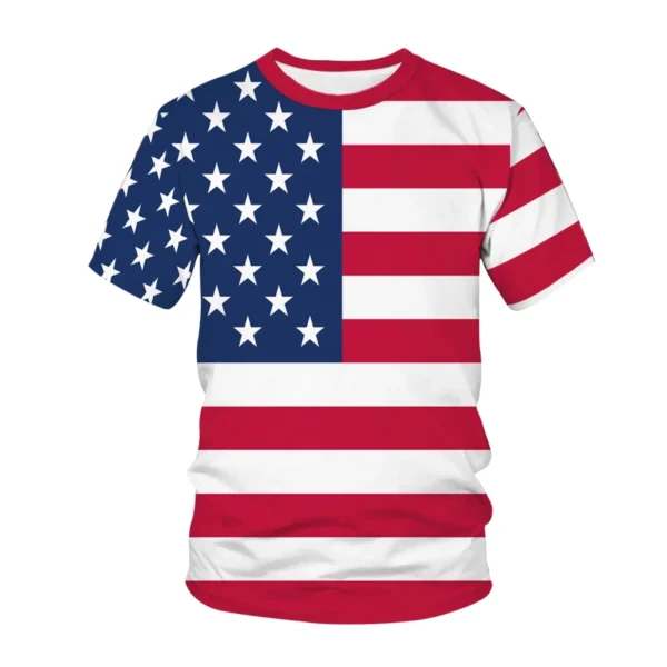 USA American Flag 3D Printed T-Shirts Men Women Fashion Streetwear Oversized Short Sleeve T Shirt Kids Tees Tops Unisex Clothing