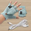 USB Electric Heated Gloves Adjustable Temperature Full Half Finger Warmer Touchscreen Electric Thermal Gloves for Outdoor Hiking - Image 2