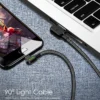 USB Type C 2A Fast Charge Data Sync Cable For Xiaomi Huawei Samsung Android Phone 90 Degree Angle Quick Charger LED Cord - Image 6