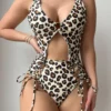 VigoBeviya Sexy 2024 Print Strapped Swimwear Women Ring Push Up One Piece Swimsuit Monokini High Cut Cross Hollow Bathing Suit - Image 4