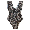 Woman Swimsuits 2024 Trend Leopard Print Ruffle Camisole Panties Bag Hip Shorts Set Swimsuits For Teen Girlsкупальник - Image 5