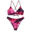 Women'S Swimsuit Feminine Bikinis Suspender Star Gradual Printed Bikini Pure-Color Swim Suit Woman Clothing Biquinis Feminino - Image 4