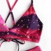 Women'S Swimsuit Feminine Bikinis Suspender Star Gradual Printed Bikini Pure-Color Swim Suit Woman Clothing Biquinis Feminino - Image 6