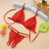 Women’s Sexy Lingerie Lace Mini Bra G-String Underpants 2pcs Set Printed Croped Swimwear Breathable Swimsuit Erotic Nightwear - Image 2