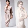 Women's Silk Satin Pajamas Set 3 Pcs Floral Silky Pj Sets Sleepwear Cami Nightwear with Robe and Pant - Image 6