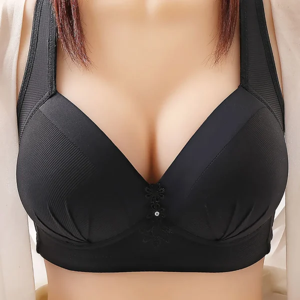 Womens Push Up Bras Padded No Steel Ring Thin Solid Color Embroidered Decoration Breathable Gathering Bras Underwear Comfort