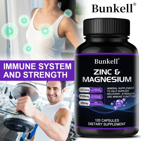 Zinc & Magnesium Supplements - Vitamin B6, Minerals - Improve Testosterone Levels, Muscle & Strength & Promote Overall Health