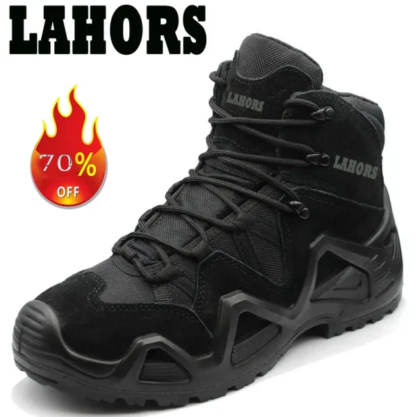 LAHORS Brand Mens Combat Tactical Military Boots Army Fan WaterProof Outdoor Hiking Ankle Climbing Botas Tacticas Hombre Militar