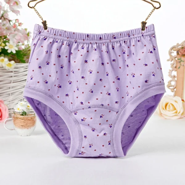 Women Cotton Panties Underwear for Middle-aged And Elderly Comfortable High Waist Mother Grandmother Brief Underpants