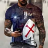 Vintage 3D T-shirt Knights Templar Printed Fashion Casual Short Sleeve New Summer Tops Tee Streetwear Oversized Harajuku T Shirt - Image 3