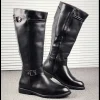 British Mens Black Leather Knee High Boots Desiger Zip Long Motorcycle Shoes Antique Cosplay Stage Botas Casual Comfort Zapatos - Image 6