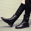 Men Boots Increasd Ankle Boots Metal Side Zipper Men's Boots British Male Motorcycle Boots Quality Mid-Carf Cotton Winter Shoes - Image 5