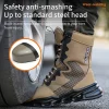 New Fashion 2024 Men Boots Safety Shoes Security Steel Toe Cap Military Boots Working Steel Toe Anti-Smashing Men's Work Boots - Image 4