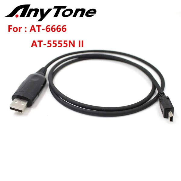 Anytone Original Porgramming Cable For Anytone AT-6666 10 Meter Car Radio AT-5555N II Vehicle Mobile Transceiver Length 115cm