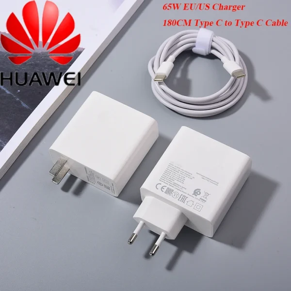 Original HUAWEI Matebook 15 14 13 X Pro Charger 65W PD Fast Charge EU/US Power Adapter 1.8M USB Type C Cable For Magic D14 D15