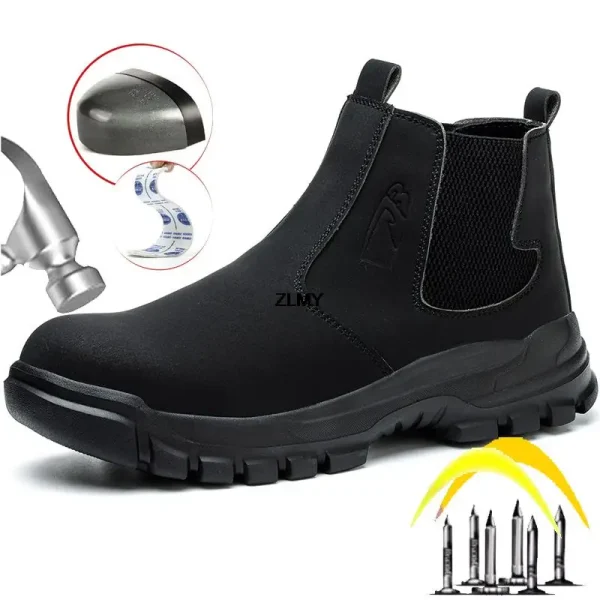 ZLMY Anti-spark Welder Shoes Men's High Top Work Safety Boots Puncture Proof Construction Safety Shoes Men Boots Plus Size 48