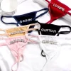 Sexy Solid Color Bikini Thong Customized Crystal letter Panties for Women Personality DIY Name Underwear Intimates Girls Gift - Image 3