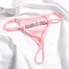 Sexy Solid Color Bikini Thong Customized Crystal letter Panties for Women Personality DIY Name Underwear Intimates Girls Gift - Image 5