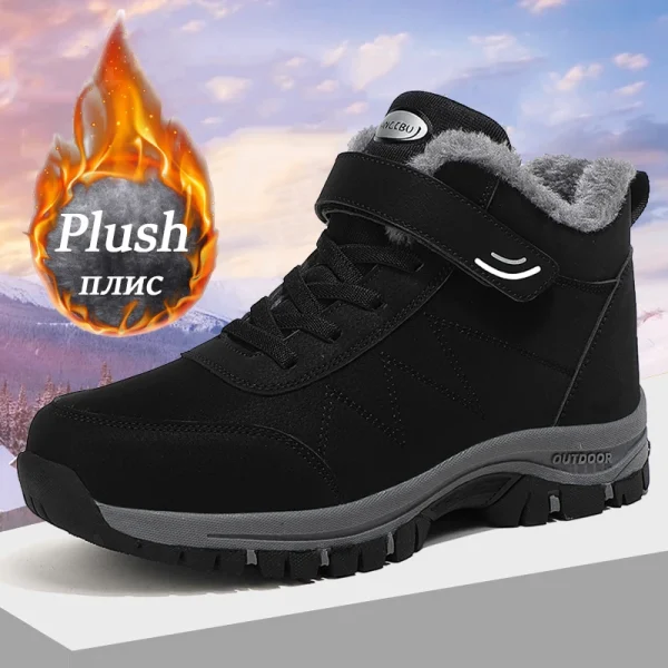 Boots Men's Women Slip On Winter Shoes For Men Waterproof Ankle Boots Winter Boots Male Snow Botines Hiking Boots Femininas 2024