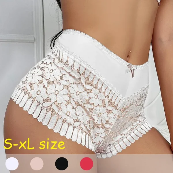 Hollow Print Soft Briefs Sexy Tight High Waisted Lingerie For Women Shapewear Lace Breathable Summer Cool Underwear Fashionable