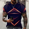 Fashion Hip Hop T-shirt Harajuku Street 3D Diamond Print Pattern Men's Summer Leisure Sports Clothing Top Short Sleeve T-shirt - Image 4