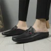 New Men's Loafers Fashion Genuine Leather Slip On Casual Shoes Luxury Brand Breathable Half Shoes for Men Driving Moccasins 2024 - Image 2