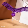 1PCS Pearls Rose Embellishment Thong Embroidery Panries Women's Sexy Ultra-thin G-string Low-waist Beaded Temptation Underwear - Image 6