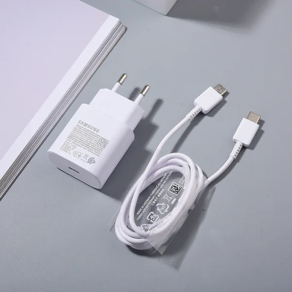 25W Samsung Charger Usb Type C Super Fast Charging Cable Wall Adapter For Galaxy S21 S22 S23 Ultra Note 20 Plus Note10+ A54 A34