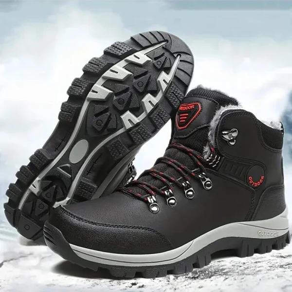 Outdoor Non-slip Man Snow Boots 2024 Thickened Warm Men Casual Shoes Winter Hiking Shoes Plus Velvet Large Size Waterproof Boots