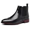 Men's Classic Retro Chelsea Boots Mens Brogue Leather Ankle Boots Men Fashion British Style Short Boots Casual Business Shoes - Image 6