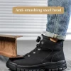 Men Safety Boots Women Autumn Winter Rotating Buttons Steel Toe Work Boots Indestructible Protective Work Safety Shoes - Image 3