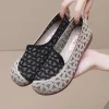 Women Mesh Hollow-out Lightweight Casual Shoe Summer Breathable Loafers Comfort Non-skid Mom Shoes Round Toe Slip on Flats - Image 3