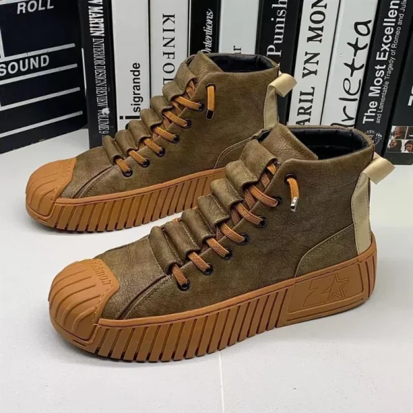 2024 Autumn and Winter Men Boots Increased Boots Lace-up Casual Shoes Board Shoes High Quality Outdoor Boot British Style New