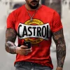 New Letter Castrol 3D Printing Men's T-shirts Summer Fashion Short Sleeve Oversized Street Clothing Daily Casual Sports T-shirt - Image 2