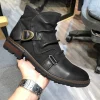 2022 New Men's Ankle Boots Zipper Up Motorcycle Boots Vintage Cowboy Short Boots Men Fashion Western Horse Boots - Image 3