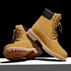 Classic Fashion Brown Work Boots Men Women High-quality Leather Ankle Boots Big Size 46 Men Lace-up Platform Boots Botas Hombre - Image 3