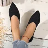 Women's Pointed Toe Flat Shoes Solid Color Knitted Shoes Casual Breathable Ballet Flats Women Loafers Sneakers Zapatos De Mujer - Image 6