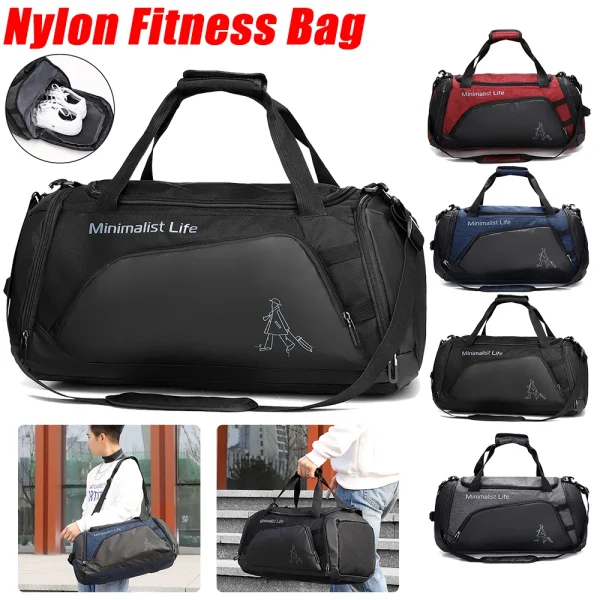 Fitness Bag Nylon Sports Backpack Large Capacity Fitness Training Bag Multifunctional Wear-resistant Bags for Outdoor Football