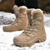 New High Top Men's Boots Waterproof Winter Boots Warm Plush Snow Boots Men Lace Up Casual Anti-Slip Ankle Boots Army Work Boots - Image 6