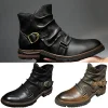 2022 New Men's Ankle Boots Zipper Up Motorcycle Boots Vintage Cowboy Short Boots Men Fashion Western Horse Boots - Image 2