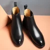 Men's Classic Retro Genuine Leather Chelsea Boots Men Fashion Ankle Boot Mens Casual British Style Short Boot High-Top Shoes - Image 2