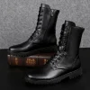 Boots for Men Side Zipper Comfortable Shoe Men's Boots Casual Shoes Cow Leather Winter Boots Plus Size 36-50 51 52 - Image 2