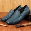 Genuine Leather Men Shoes Casual Luxury Brand Formal Mens Loafers Moccasins Italian Breathable Slip on Male Boat Shoes Plus Size - Image 4