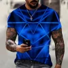 Fashion Hip Hop T-shirt Harajuku Street 3D Diamond Print Pattern Men's Summer Leisure Sports Clothing Top Short Sleeve T-shirt - Image 6