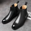 Men's Classic Retro Genuine Leather Chelsea Boots Men Fashion Ankle Boot Mens Casual British Style Short Boot High-Top Shoes - Image 3