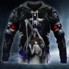 Autumn Men's Pullover Hoodie Sweatshirt Black Hooded Skull Graphic Vintage Daily Sports 3D Print Designer Oversized Streetwear - Image 3