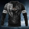 Autumn Men's Pullover Hoodie Sweatshirt Black Hooded Skull Graphic Vintage Daily Sports 3D Print Designer Oversized Streetwear - Image 2