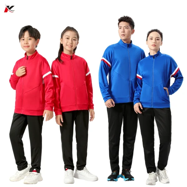 Wholesale Custom Training Soccer Tracksuit Sets Polyester Plus Size Jacket Winter Zipper Football Tracksuit For Men Jogging 6661